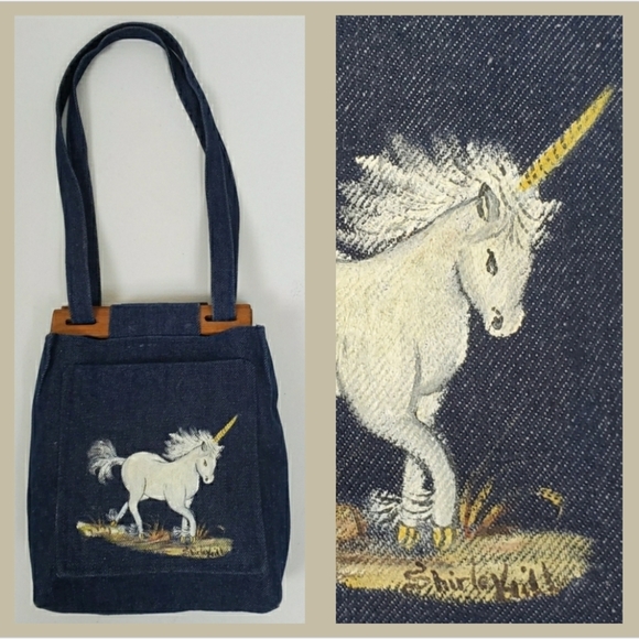 handmade vintage Handbags - SOLD Vtg unicorn purse
